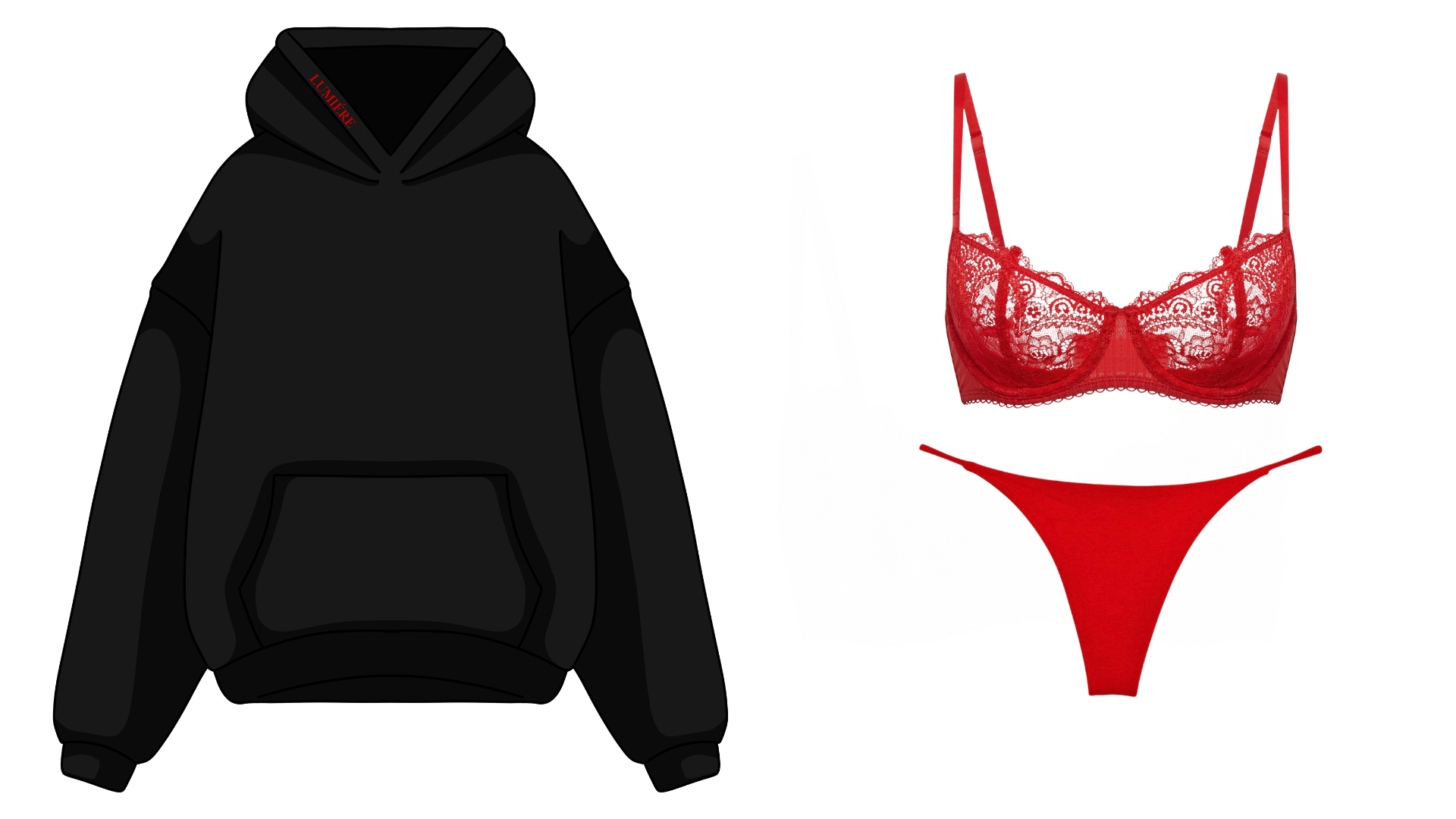 Lumière Women’s Red Épure Set with Laundry and Hoodie